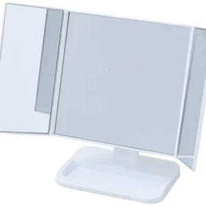 YAMAZEN Tabletop three-way mirror Width 43 x Depth 13 x Height 26.5cm white PM3-
