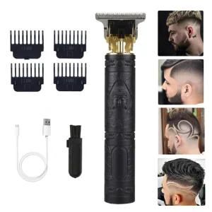Electric Cordless Hair Trimmer Beard Shaver T Blade Zero Gapped Hair Clippers